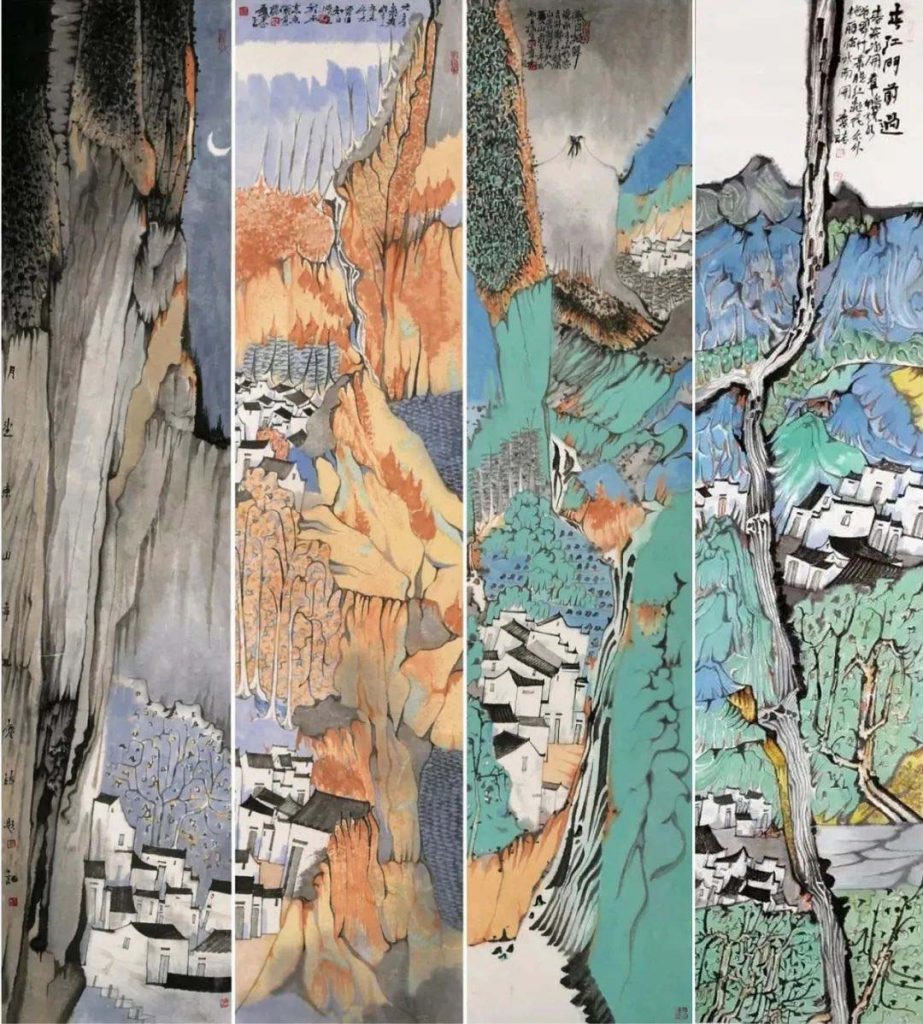 皖山如歌 180×40cm×4